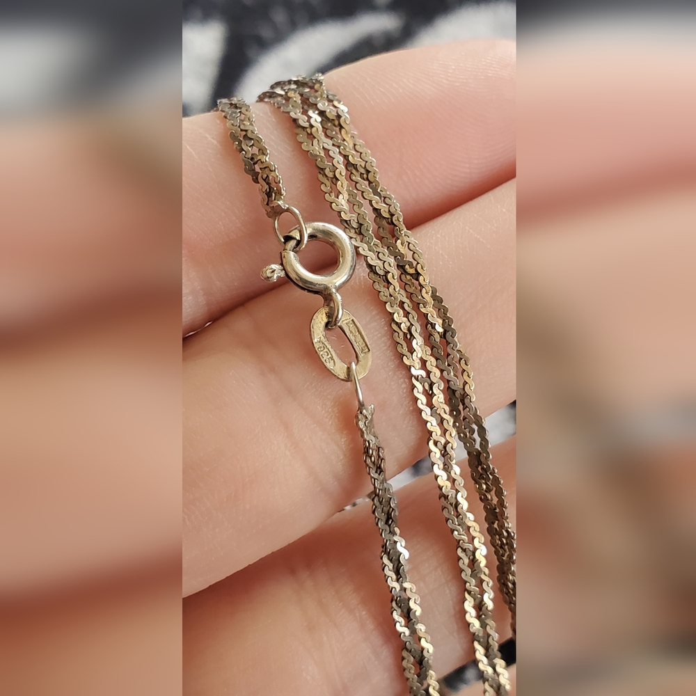 Vintage 925 Silver Braided Chain Necklace